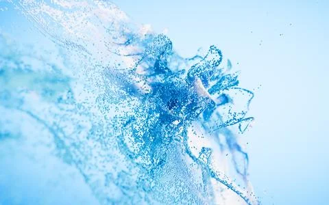 Abstract flowing wave particles background, 3d rendering. Stock Photos