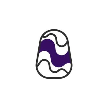 Abstract flowing wave pattern within a stylized shape evoking fluid dynamic.. Stock Illustration