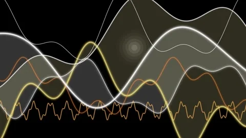 Abstract flowing wave patterns visualization loop background with dynamic m.. Vídeo Stock 346092838