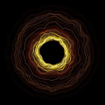 Abstract flowing wave surface of circle lines with yellow-orange tone color Illustrazione stock