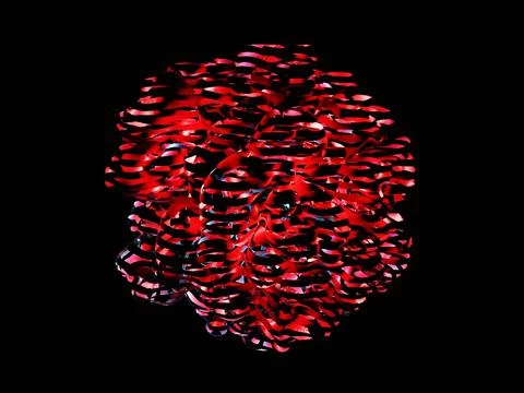 Abstract flowing wave surface of circle lines on black background for design  Stock Illustration