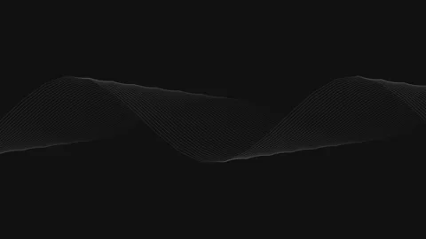 Abstract flowing wave of white particles against a solid black background Video stock 335117472