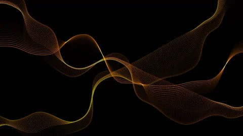 Abstract flowing waveforms of dots and lines elegant motion and depth animati Stock Footage 335114823