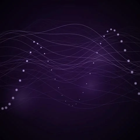 Abstract flowing waves and particles, purple digital data stream, futuristi.. Stock Footage 346283804