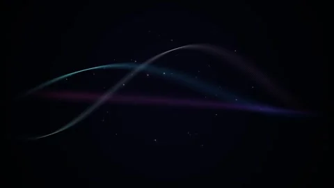 Abstract flowing waves of blue and purple light on dark background with sub.. 스톡 동영상 345574304