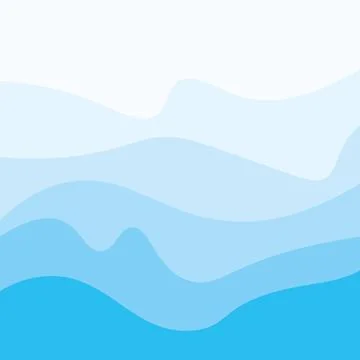 Abstract flowing waves of blue in layered design Stock Illustration