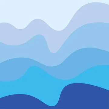 Abstract flowing waves of blue in layered design Stock Illustration