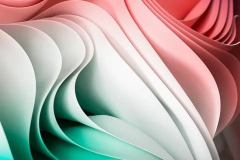 Abstract flowing waves creating a colorful gradient background. 3d illustrati Stock Illustration
