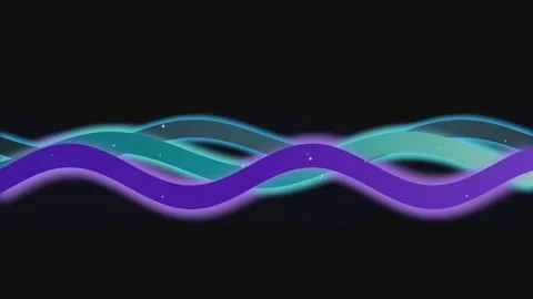 Abstract flowing waves graphic animation with glowing particle effects movi.. Stock Footage 340832239