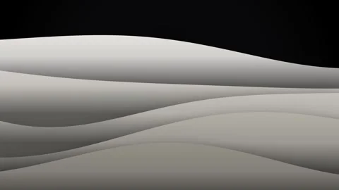 Abstract flowing waves motion background with smooth grey layers moving slo.. 스톡 동영상 345731111