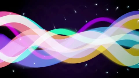 Abstract flowing waves of neon light colors motion background with particle.. Stock-Footage 345573875