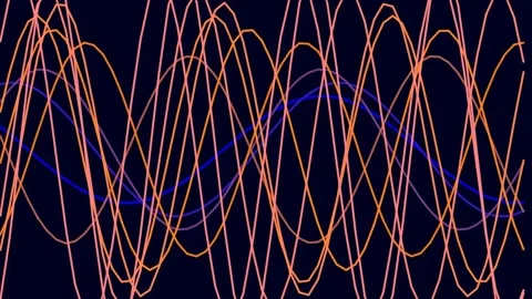 Abstract flowing waves pattern on dark blue background, seamless generative.. Stock Footage 340378853