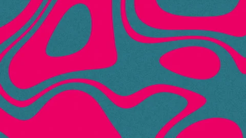 Abstract flowing waves of pink and teal colors with a grainy texture, dynamic Video stock 339697434