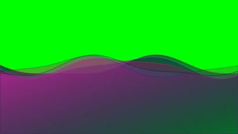 Abstract flowing waves with purple gradients against a bright green backdrop Stock-Footage 340904177