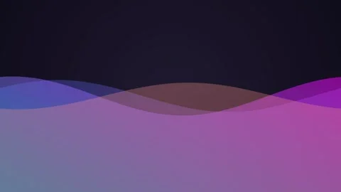 Abstract flowing waves in soft purple and violet gradients on dark background 库存影片 338309475