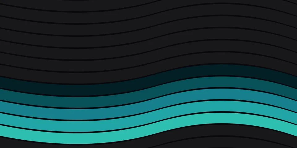 Abstract flowing waves of teal and dark gray create a modern background Stock-Illustration