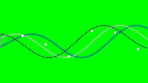 Abstract flowing waves with white dots isolated on a bright green background Stock Footage 341823582