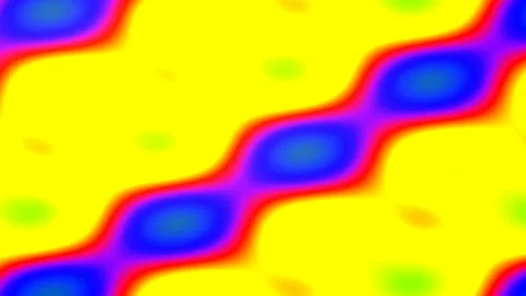 Abstract flowing wavy blue and yellow modern liquid background pattern Stock Footage 339794105
