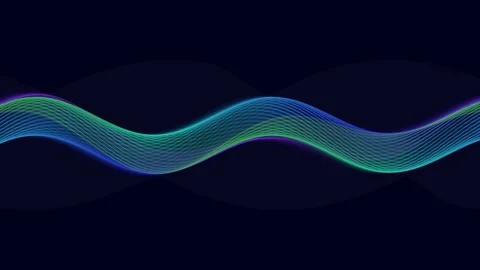 Abstract flowing wavy grid composed of glowing digital lines shifting from .. Stock Footage 341427022