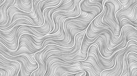 Abstract flowing wavy line pattern design in grey tones for elegant wall co.. Stock Illustration