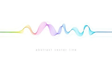 Abstract flowing wavy lines. Colorful dynamic wave. Vector design element for Stock Illustration
