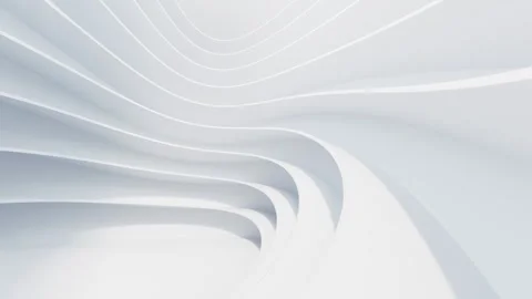 Abstract flowing white architectural background with dynamic curves Video stock 327342730