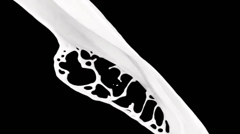 Abstract flowing white paint, alpha channel included (FULL HD) Video stock 40061754