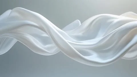 Abstract Flowing White Silk Fabric Background 스톡 동영상 338321481