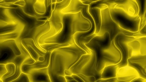 Abstract flowing yellow energy waves in dark background Stock Footage 340933045