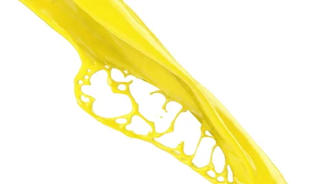 Abstract flowing yellow paint, alpha channel included (FULL HD) Video stock 40062091