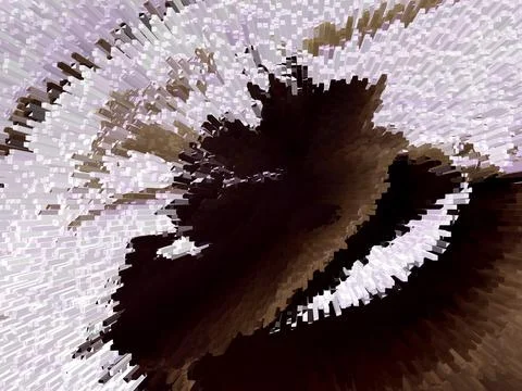 Abstract fluffy pattern of thin mosaic sticks with a large brown spot Stock Illustration