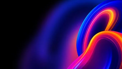 Abstract Fluid 3D Neon Gradient for Futuristic Projects 스톡 일러스트