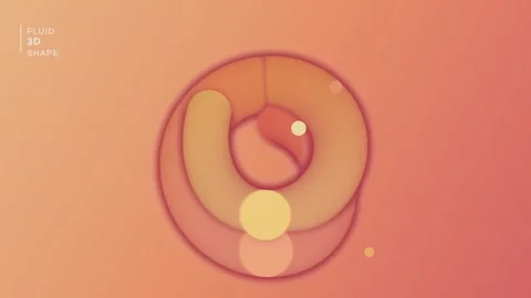Abstract fluid 3d shape motion with orange gradient background and circular.. Stock Footage 340905536