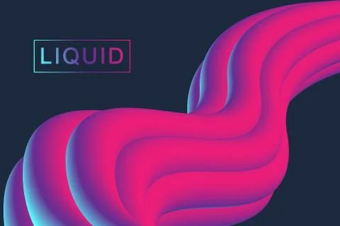 Abstract fluid 3d shapes vector trendy liquid colors backgrounds set. Colored Stock Illustration