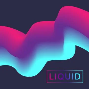 Abstract fluid 3d shapes vector trendy liquid colors backgrounds set. Colored Stock Illustration