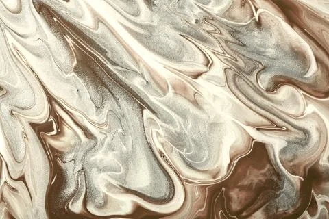 Abstract fluid art background beige and silver colors. Liquid marble. Acrylic 스톡 일러스트