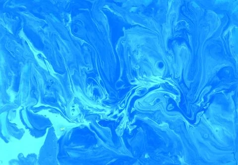 Abstract fluid art background. Blue, cyan, turquoise and white colors Stock Illustration