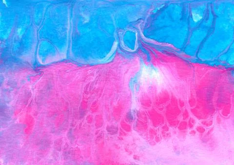 Abstract fluid art background. Blue, purple, pink, violet and white colors mi Stock Illustration