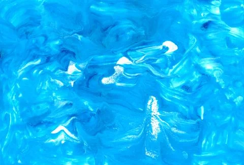 Abstract fluid art background. Blue, cyan and white colors mix together. Beau Stock Illustration