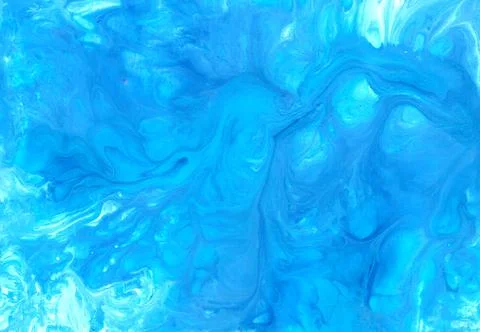 Abstract fluid art background. Blue, purple and white colors mix together Stock Illustration