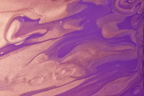 Abstract fluid art background dark purple and golden colors. Acrylic painting Foto stock