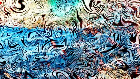 Abstract fluid art background featuring vibrant swirls of blue, white, black Stock Illustration