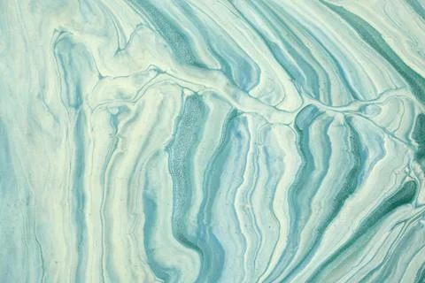 Abstract fluid art background light blue and white color. Liquid marble. Acrylic 库存插图