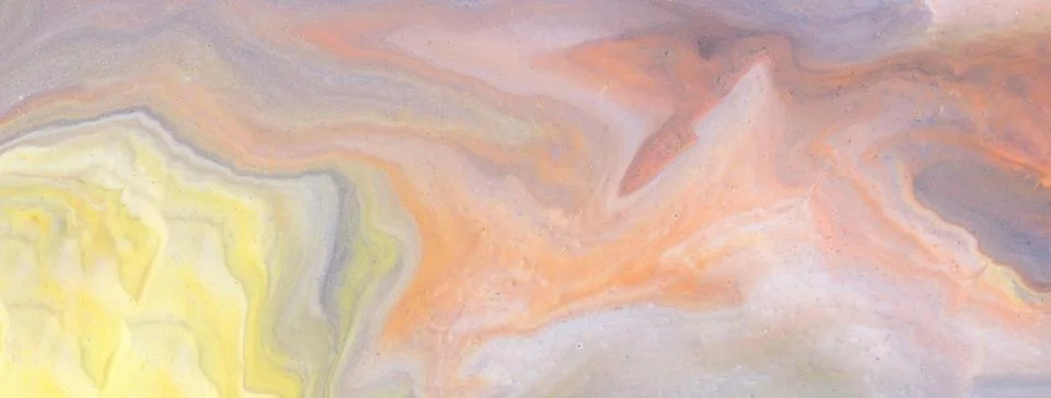 Abstract fluid art background with light yellow, peach and gray marble textur Stock Illustration
