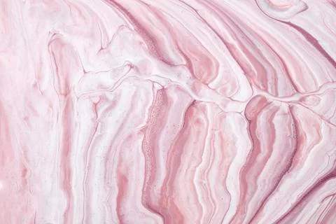 Abstract fluid art background light pink and white colors. Liquid marble. Stock Photos