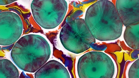 Abstract fluid art background. The paint spreads in fancy patterns. Ink in Stock Footage 163363597
