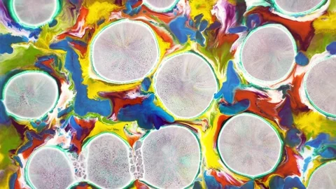Abstract fluid art background. The paint spreads in fancy patterns. Ink in Stock Footage 164050816