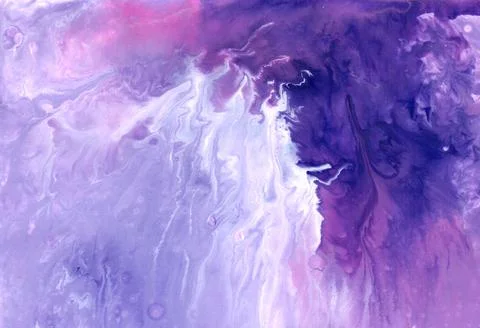 Abstract fluid art background. Pink, purple and white colors mix together Stock Illustration