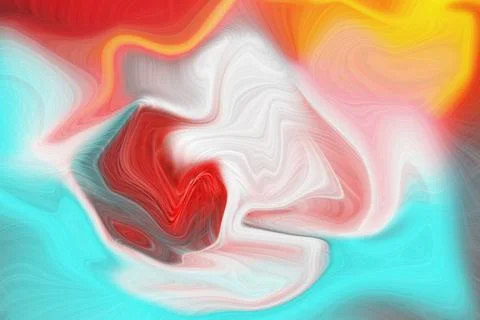 Abstract fluid art background with swirling liquid paint textures in vibrant Stock Illustration