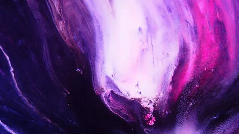 Abstract Fluid Art Created in Vibrant Shades of Purple and Pink for Art Stock Footage 313369430